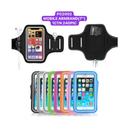 7inch Outdoor Sport Exercise Running Waterproof Arm Bag Band Mobile Phone Holder Bag, Durable, Adjustable, Soft, Reflective Strip – PC2002