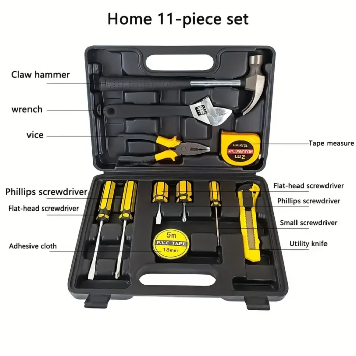 11pcs Multifunctional Combination Toolbox Portable Car Gift Tool Set Built-in Groove Design Box Storage Convenient Card Positioning Firm, Widely Used in Residential Daily Items Maintenance Engineering Construction, Home Construction and other Scenes - Tradedubai.ae Wholesale B2B Market