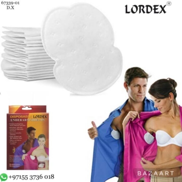 LORDEX Underarm Sweat Pads for Women Comfortable, Non-Visible, Adhesive, Non-Sweat Armpit Protection, Keep Dry All Day