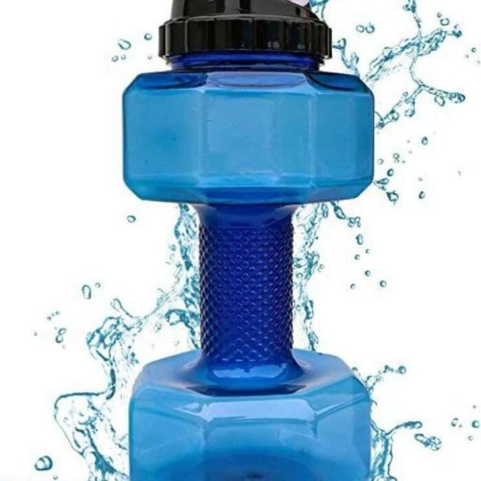 Lordex Dumbbell Shape Water Bottle, Eco Sports Fitness Exercise Water Jug for Gym Rose