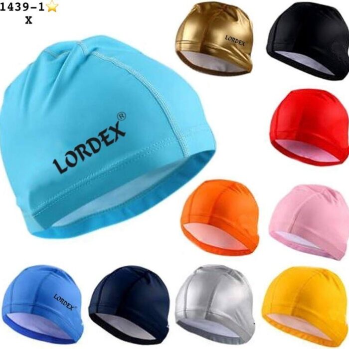 Lordex Waterproof Swim Cap with PU Coat Fit Swimming Caps Shower Caps for Adult Men Women Long Hair