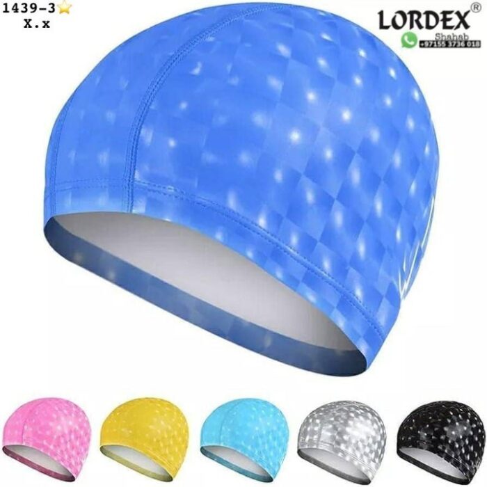 Lordex Waterproof Swim Caps with PU Coat for Long Hair Swimming Cap Bathing Hat for Adult Men and Women