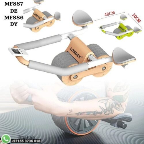 Lordex Abs Roller Wheel Automatic Rebound Abdominal Wheel Portable Core Exercise Equipment Abdominal Exercise Roller Ab Workout Equipment with No-slip Elbow Support & Timer for Home Gym Strength Training