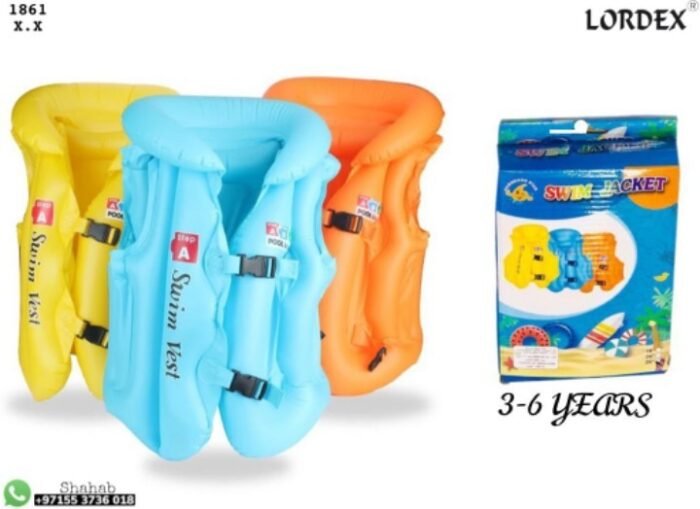 Lordex Baby & Sons Kids Babies Inflatable Pool Float Life Vest Swimsuit Child Swimming Drifting Safety Vest (2-4 Years, Swim Jacket)
