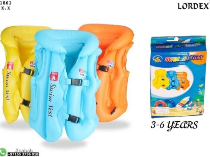 Lordex Baby & Sons Kids Babies Inflatable Pool Float Life Vest Swimsuit Child Swimming Drifting Safety Vest (2-4 Years, Swim Jacket)