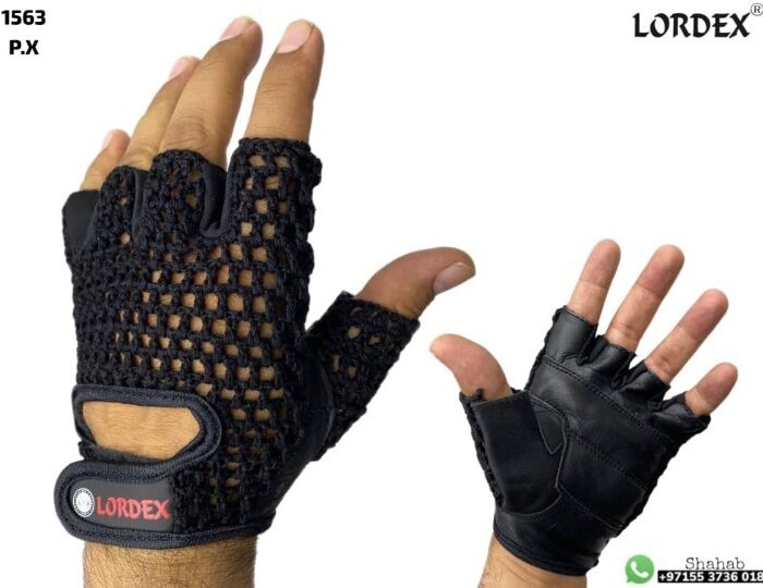 Lordex Leather Net Driving Weight Training Cycling Wheelchair Fitness Gloves - Tradedubai.ae Wholesale B2B Market