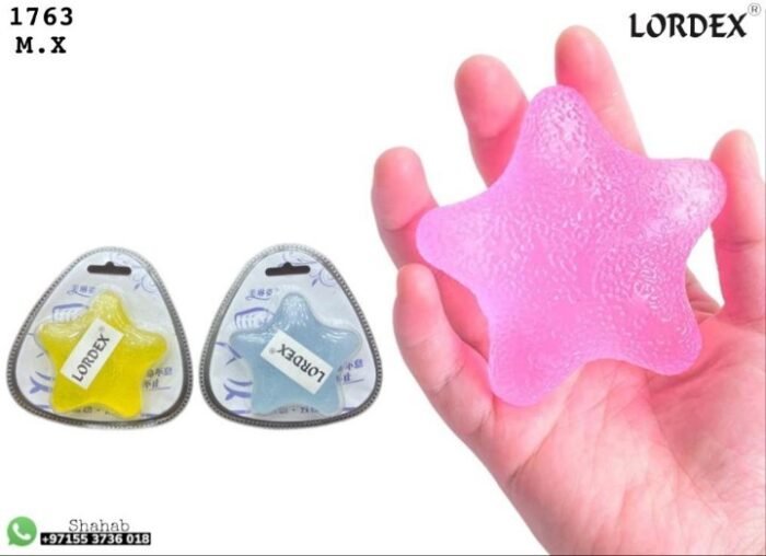 Lordex Stress Relief Balls, Therapy Ball Elastic Hand Grip Ball Star Shape Finger Wrist Stress Relief Squeeze Ball Carpal Tunnel Hand Grip Strengthener Finger Exerciser Grip Strength Trainer