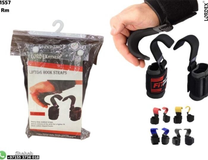 Lordex Power Weight Lifting Training Gym Bar Hook Grips Straps gloves Wrist Support