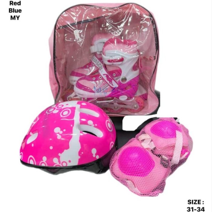 Lordex Top Gear Roller Skates Shoes Adjustable for Kids, Double Row 4 Wheel with All Wheels, Fun for Kids