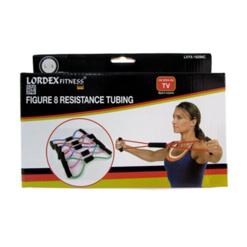 Lordex Chest Expander Resistance 8 Type Muscle Chest Expander Rope Workout Pulling Exerciser Fitness Exercise Tube Sports Yoga for Men and Women - Multi Color