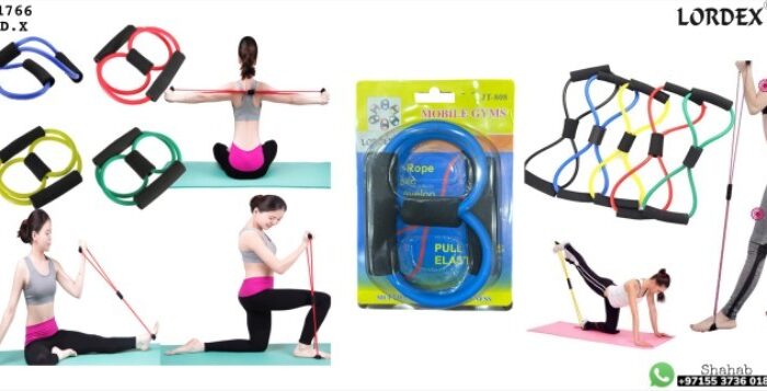 Lordex Chest Expander Resistance 8 Type Muscle Chest Expander Rope Workout Pulling Exerciser Fitness Exercise Tube Sports Yoga for Men and Women - Multi Color - Tradedubai.ae Wholesale B2B Market