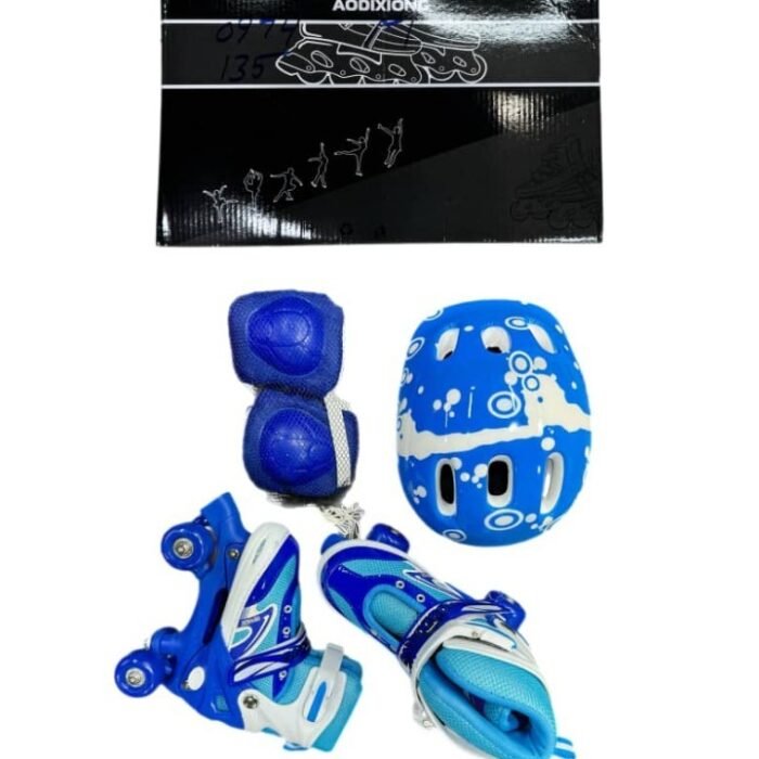 Lordex Full Flashing Roller Skate Shoe Adjustable with Protective Suit for Kids Girls and Boys