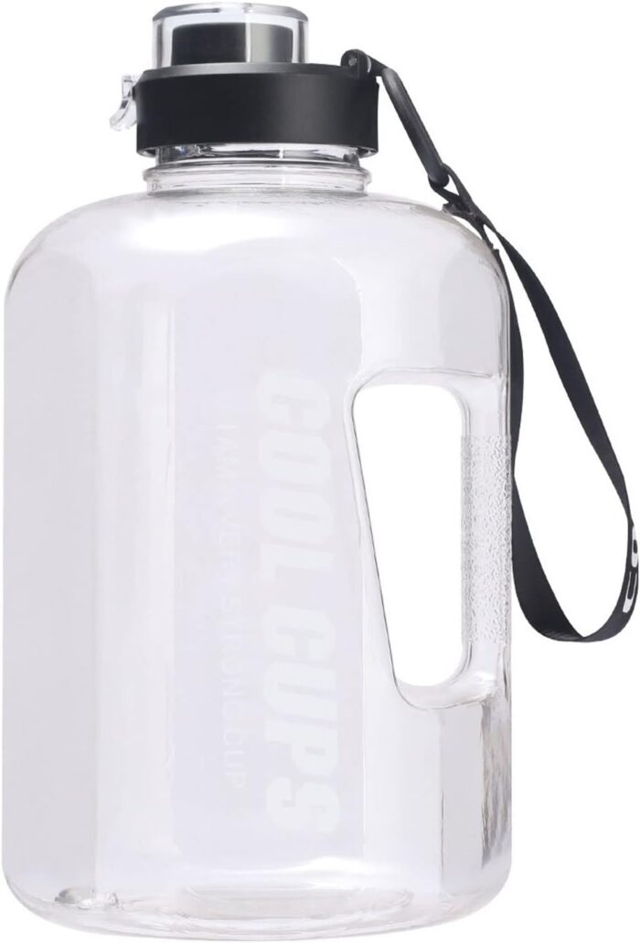 2700ML Larger Size Sports Water Bottle Tracking Scale, Easier to Hold, Carry Handle and Strap, Leakproof, Safe. Ideal for Fitness, Exercise, Gym Water Bottle