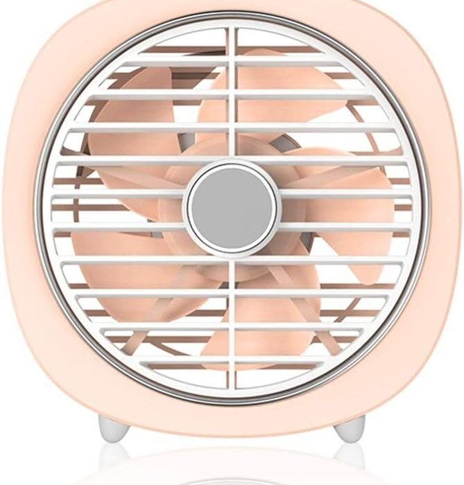 3 Speed Mini Portable Wireless Desk Fan , Rechargeable Small Table Fan for Home Office Outdoor Travel -Pink - Tradedubai.ae Wholesale B2B Market