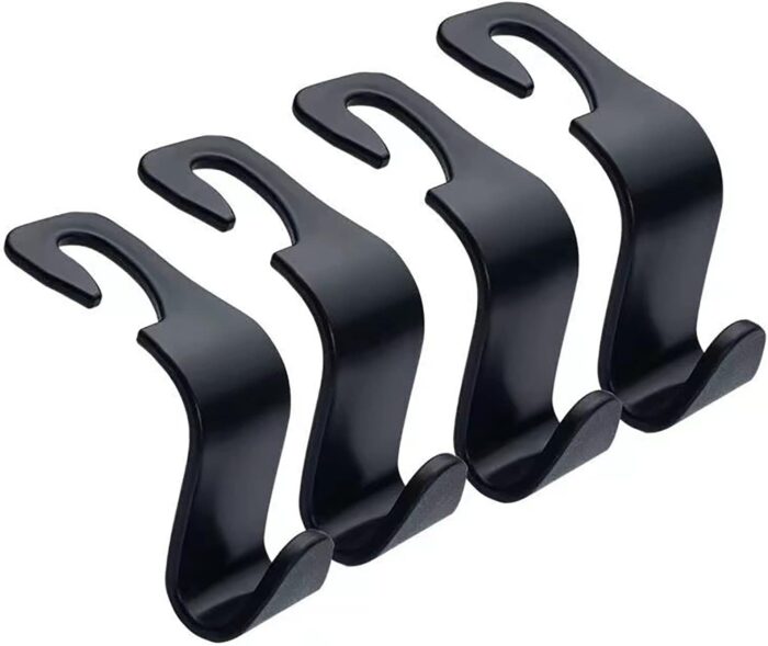 4 PCS Car Seat Headrest Hooks, Upgraded Durable Hanger Holder Hook for Bag Purse Handbag Cloth Grocery, S Type Back Seat Organizer Hanger Storage Hook (Black) - Tradedubai.ae Wholesale B2B Market