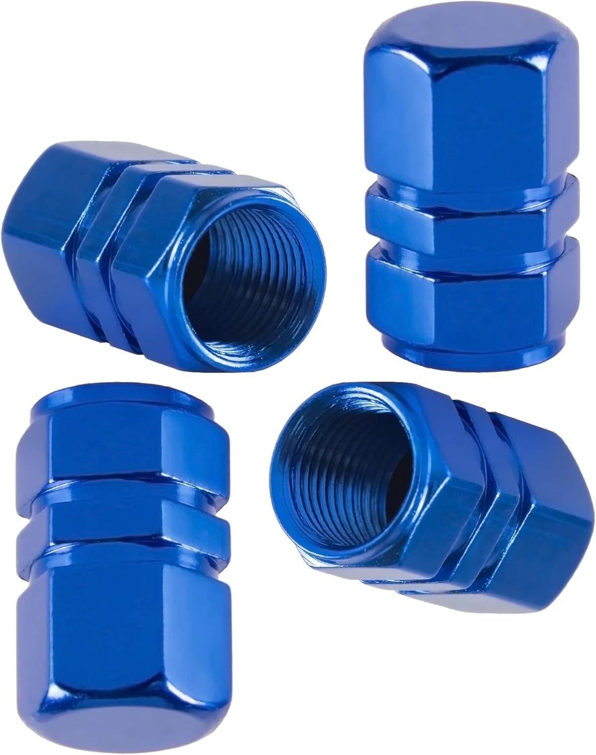 4 Pieces Tire Stem Valve Caps Wheel Valve Covers Car Dustproof Tire Cap, for Cars, SUV, Trucks, Motorcycles and Bike Wheel-Blue 4 Pieces Tire Stem Valve Caps Wheel Valve Covers Car Dustproof Tire Cap, for Cars, SUV, Trucks, Motorcycles and Bike Wheel-Blue