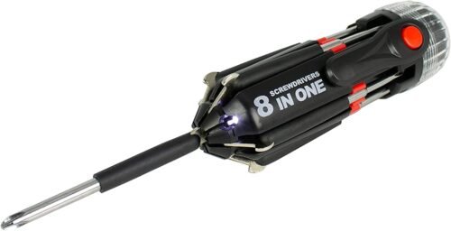 8 in 1 Multifunction Screwdriver Tool Set with Super Bright LED Torch Flashlight Ideal for General DIY Maintenance, Home, Kitchen, Computer, Nightwork Repair and More - Image 4