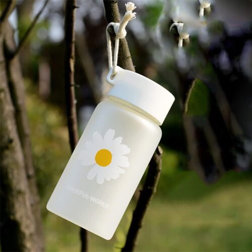 500ml Small Daisy Transparent Plastic Water Bottles BPA Free Creative Frosted Water Bottle - Tradedubai.ae Wholesale B2B Market