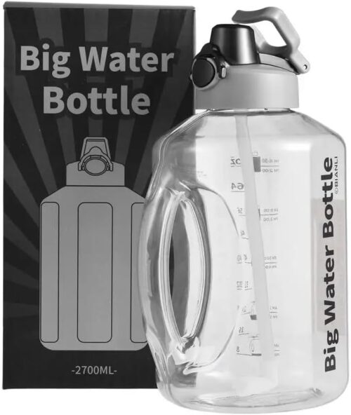 2700ml large capacity Time Marker fitness sports water bottle-Big water Bottle with straw (gray) - Tradedubai.ae Wholesale B2B Market