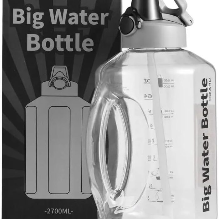 2700ml large capacity Time Marker fitness sports water bottle-Big water Bottle with straw (gray) - Tradedubai.ae Wholesale B2B Market