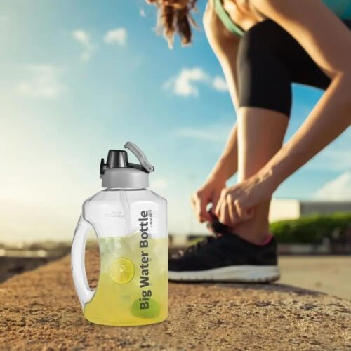 2700ml large capacity Time Marker fitness sports water bottle-Big water Bottle with straw (gray) - Tradedubai.ae Wholesale B2B Market