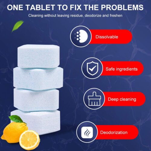 12-Piece Toilet Bowl Cleaner Bathroom Deodorant Effervescent Tablets White