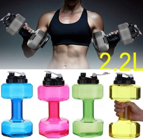 Sportex 2.2L Dumbbell Shape Water Bottle, PETG Eco-Friendly Sports Fitness Exercise Water Jug for Gym, Yoga, Running, Outdoors, Cycling, and Camping – Bottle 2607 - Tradedubai.ae Wholesale B2B Market