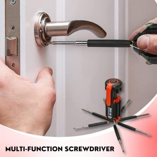 8 in 1 Multifunction Screwdriver Tool Set with Super Bright LED Torch Flashlight Ideal for General DIY Maintenance, Home, Kitchen, Computer, Nightwork Repair and More
