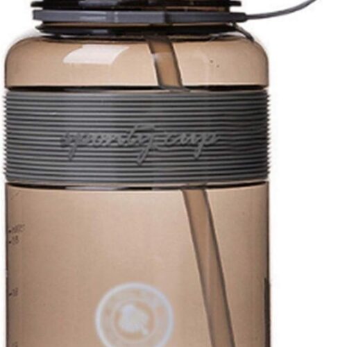 2L New Sport Water Bottle BPA Free Sport Drinking Water Bottle with Straw Plastic Water Drinking Bottle for Water (Gray)
