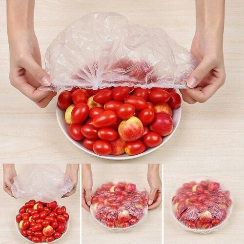 100 pieces Disposable Waterproof Shower Caps, Plastic Food Cover Wrap for Women Girls, Large, Travel Spa, Hotel and Hair Salon, Home Use - Tradedubai.ae Wholesale B2B Market