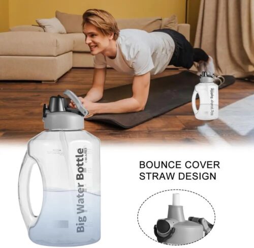 2700ml large capacity Time Marker fitness sports water bottle-Big water Bottle with straw (gray) - Tradedubai.ae Wholesale B2B Market