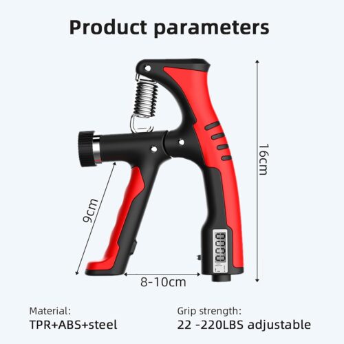 Sportex / LIFETOP Hand Grip Strengthener, Adjustable Resistance Hand Gripper with Counter for Wrist Strength Arm Muscle Finger Rehabilitation Training Grip Strength Trainer JHW- 090 - Tradedubai.ae Wholesale B2B Market
