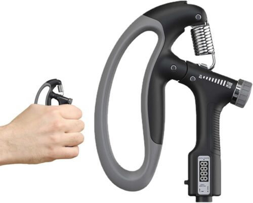 Sportex/ LIFETOP Hand Grip Strengthener, Adjustable R Shaped Hand Gripper, 10-100 Kg Electronic Forearm Exerciser With Counter, Hand Exerciser For Muscle Building And Injury Recovery For Athletes- JHW 026 - Tradedubai.ae Wholesale B2B Market