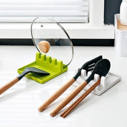 Multifunction Silicone Kitchen Utensil Pot Holder Clips Spoon Rest Kitchen Organizer Tool Tray Lid Rack (Multicolor)
