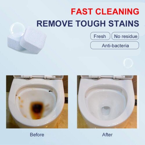 12-Piece Toilet Bowl Cleaner Bathroom Deodorant Effervescent Tablets White