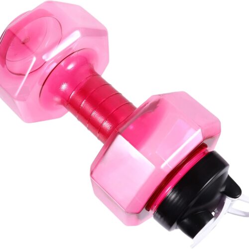 1PC Dumbbell Water Bottle , Sports Water Kettle for Gym Yoga Running Outdoors Cycling and Camping Hiking Fishing- Red