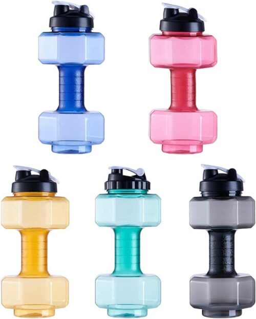 Weight Adjustable Dumbbells Water Bottle Dumbbells Fitness Exercise Equipment Easy to Carry - Yellow