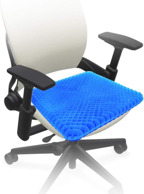 Egg Sitter Gel Cushion Double Thick Large Cushion Honey comb Design with Non-Slip Cover Relief Back Pain for car, office chair, wheelchair or home (Blue) - Tradedubai.ae Wholesale B2B Market Egg Sitter Gel Cushion Double Thick Large Cushion Honey comb Design with Non-Slip Cover Relief Back Pain for car, office chair, wheelchair or home (Blue) - Tradedubai.ae Wholesale B2B Market