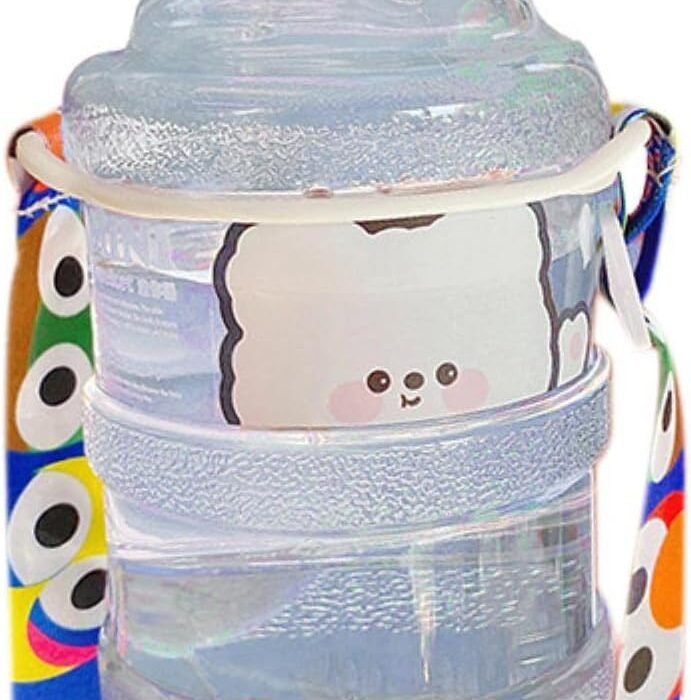 630ml Water Bottle Cute Mini Bucket Plastic Bottles Outdoor Sport Drinking Water Bottles Portable Large Capacity Cup