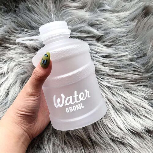 650ml Mini Plastic Water Cup Portable Leakproof Water Jug , Cute Drinks Bottles Creative Mineral Water Bucket Water Bottles - White - Tradedubai.ae Wholesale B2B Market