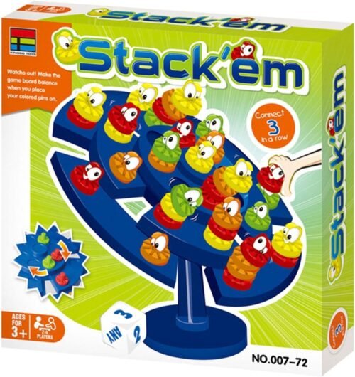 Topple Board Game, Educational Balance Stacking toy, Colorful Stacked Game Toy with Topple Tower and Chess Pieces for Boys Girls