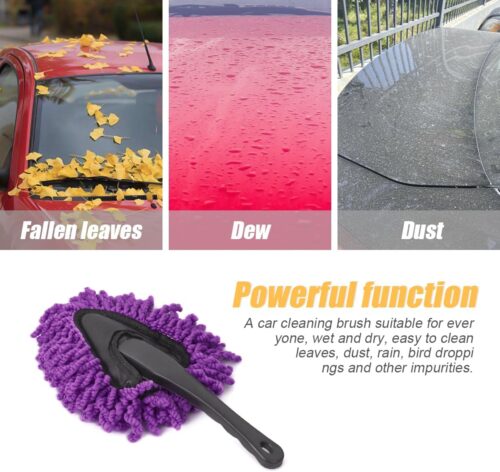 Microfiber Car Cleaning Brush, Broom Tool, Auto Cleaning Supplies, Accessories, Dust Remover, Wax Brush (Purple) - Tradedubai.ae Wholesale B2B Market
