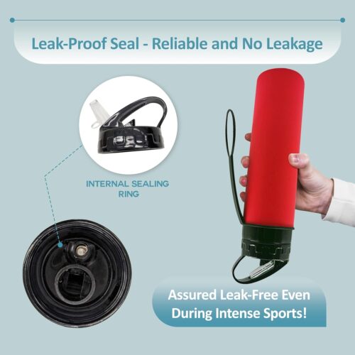 600 ml Reusable Water Bottle, Foldable Water Bottle, Flexible Collapsible Water Bottle for Hiking, Adventure, Travel, Festival ( Red) - Tradedubai.ae Wholesale B2B Market