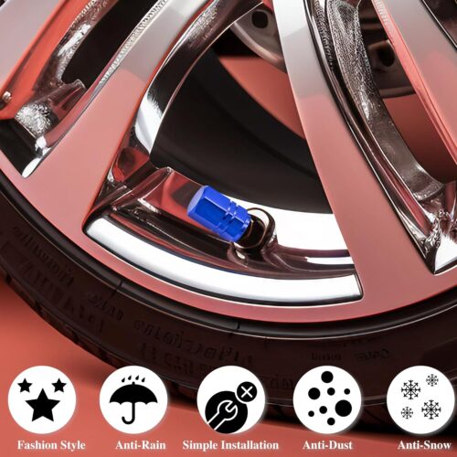 4 Pieces Tire Stem Valve Caps Wheel Valve Covers Car Dustproof Tire Cap, for Cars, SUV, Trucks, Motorcycles and Bike Wheel
