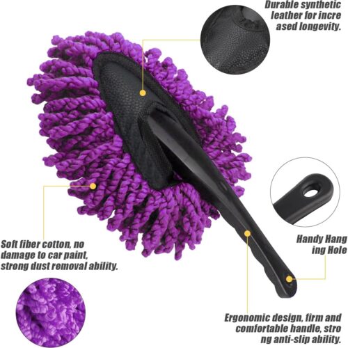 Microfiber Car Cleaning Brush, Broom Tool, Auto Cleaning Supplies, Accessories, Dust Remover, Wax Brush (Purple) - Tradedubai.ae Wholesale B2B Market