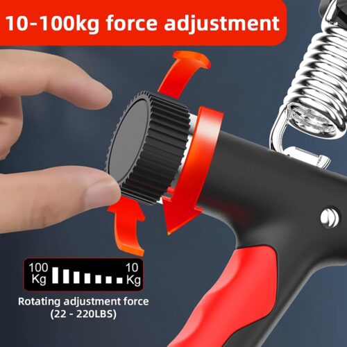 Sportex / LIFETOP Hand Grip Strengthener, Adjustable Resistance Hand Gripper with Counter for Wrist Strength Arm Muscle Finger Rehabilitation Training Grip Strength Trainer JHW- 090 - Tradedubai.ae Wholesale B2B Market