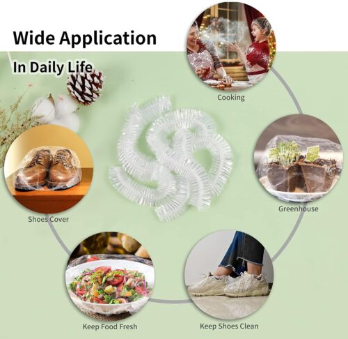 100 pieces Disposable Waterproof Shower Caps, Plastic Food Cover Wrap for Women Girls, Large, Travel Spa, Hotel and Hair Salon, Home Use - Tradedubai.ae Wholesale B2B Market