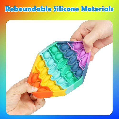 Pop It Fidget Toys, Silicone Push Pop Bubble Toy, Autism Special Needs Stress Relief Toy, Anti-Anxiety Fidget Toy Novelty Gifts for Kids Adults (Multicolor ) - Tradedubai.ae Wholesale B2B Market