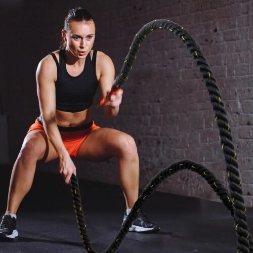 Sportex Fitness Exercise Battle Rope Gym Battling Rope Exercise Training Battle Rope Strength Training Battle Rope Men Women Gym Equipment Home Set- LS2178
