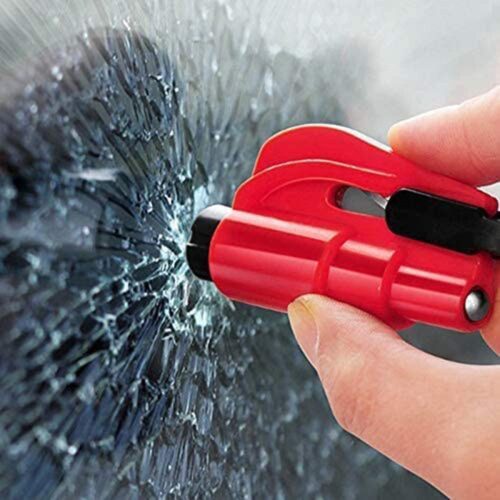 Emergency Escape Tool with Key Chain, Safety Window Glass Hammer for Cars, Car Seat Belt Cutter Emergency Escape Tool Glass Break Hammer ( Multicolor)